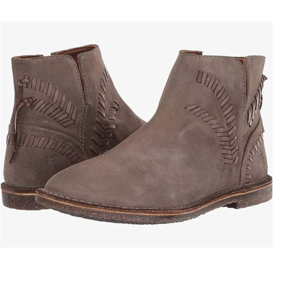 Frye Shoes - Frye Sierra Whipstitch Suede Tan Boho Crepe Festival Bootie Size 9.5M